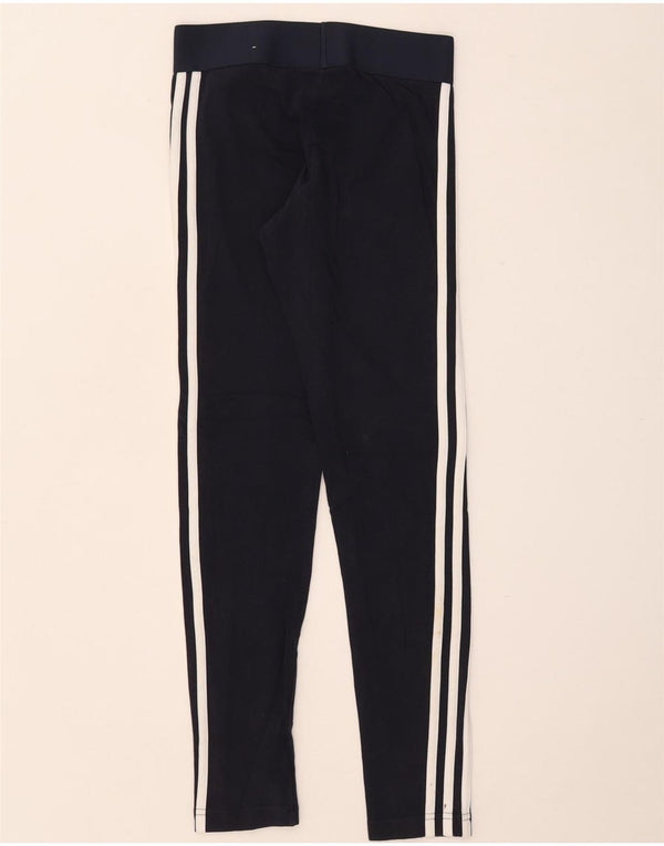 Adidas Leggings Femme UK 4/6 XS Bleu Marine Coton