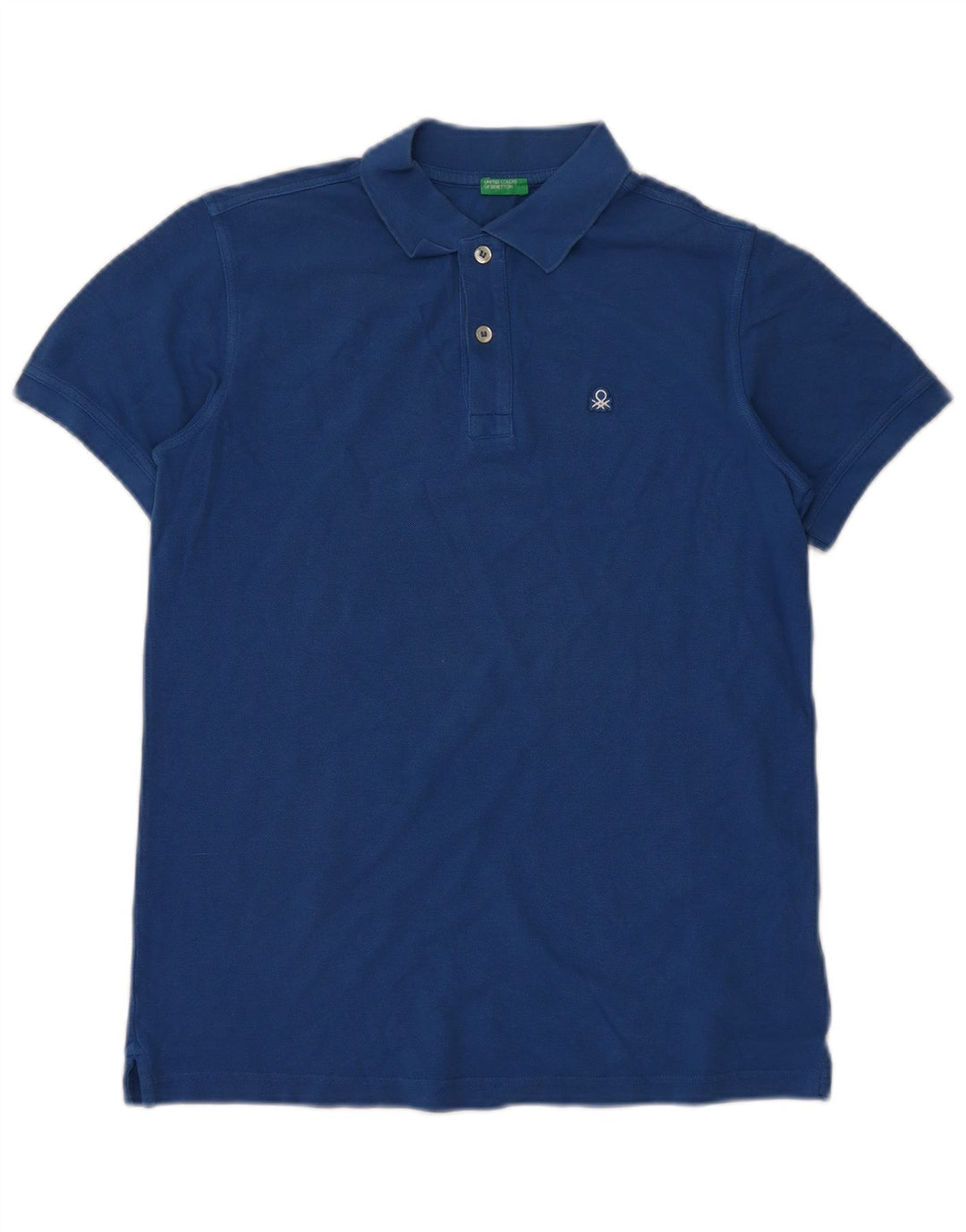 BENETTON Polo Garçon 13-14 ans 3XL Bleu Coton