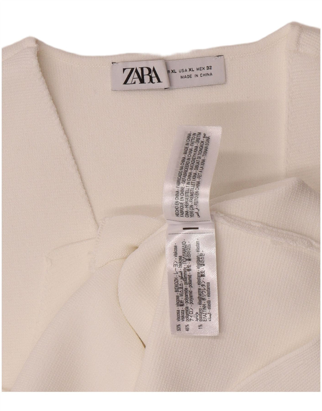 Zara Femme Gilet UK 18 XL Blanc Viscose