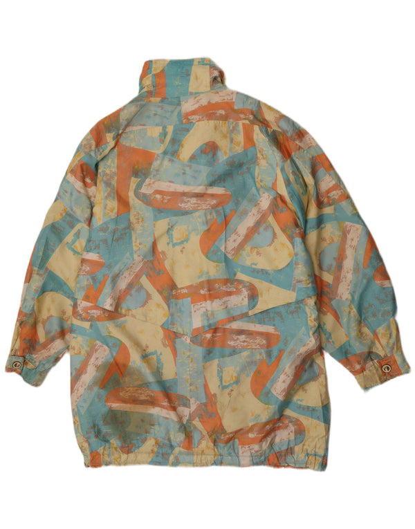 vintage Femmes Motif Abstrait Coupe-Vent Manteau EU 46 XL Multicolore