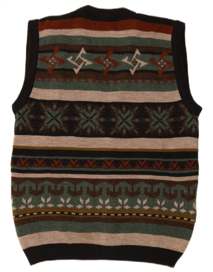 West Port Cardigan sans manches pour homme à rayures multicolores moyennes