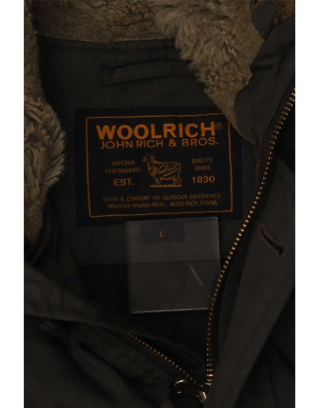Woolrich Parka à capuche pour homme UK 40 Large Gris