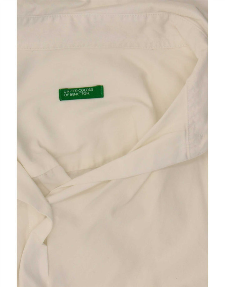 Benetton Chemise Femme UK 12 Medium Blanc