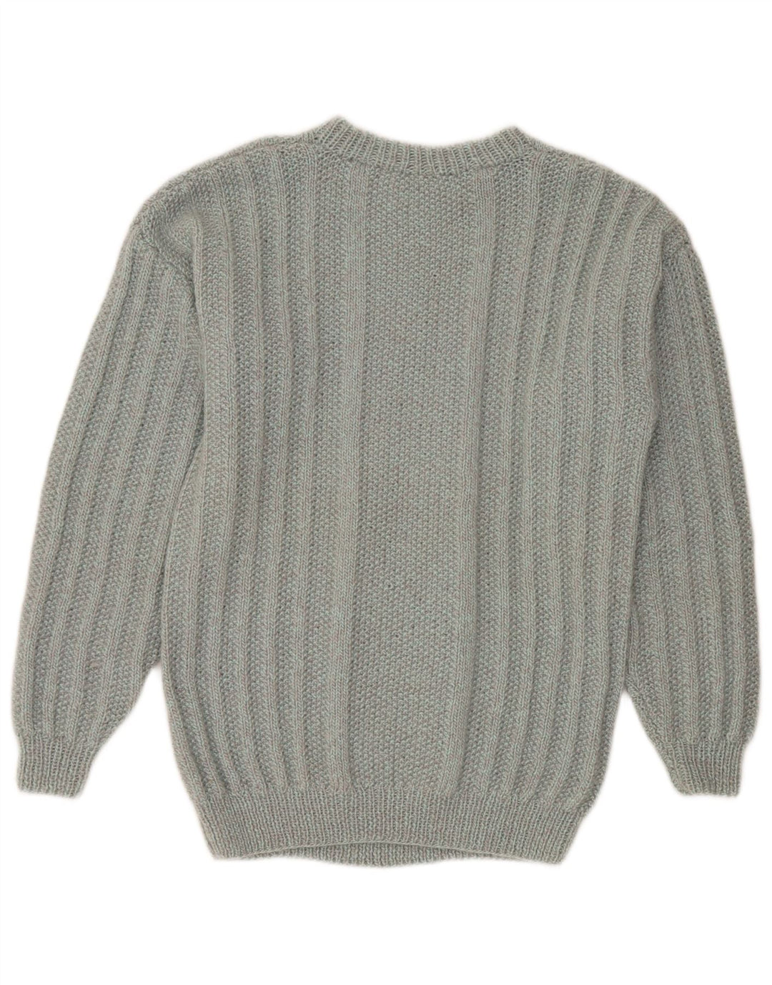 Pull vintage à col rond pour homme Gris moyen