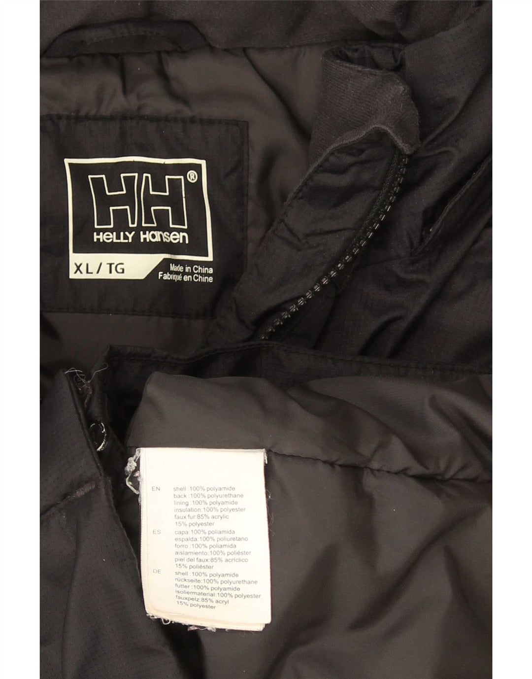 Helly Hansen Parka à capuche pour femme UK 18 XL Noir Polyamide