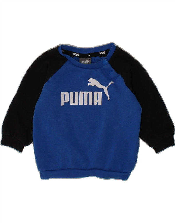 PUMA Baby Boys Graphic Sweatshirt Jumper 3-6 Months Blue Colourblock Vintage Puma and Second-Hand Puma from Messina Hembry 