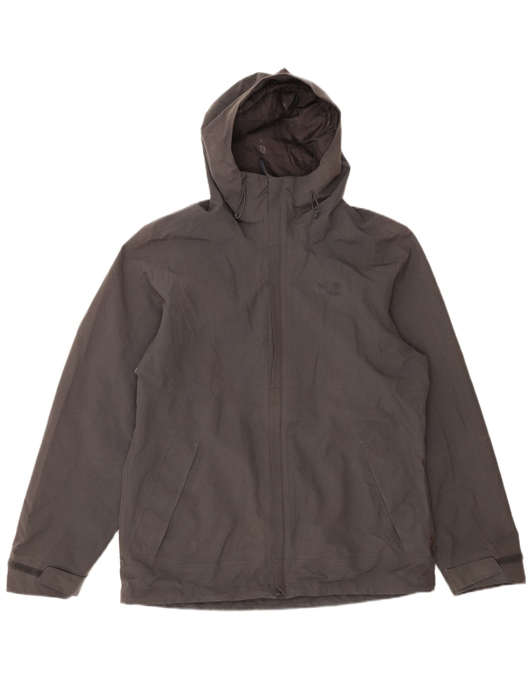 JACK WOLFSKIN Veste coupe-vent à capuche pour homme UK 40 Gris moyen Polyester