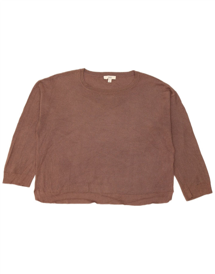 Marks & Spencer Pull col bateau pour femme UK 14 Marron moyen