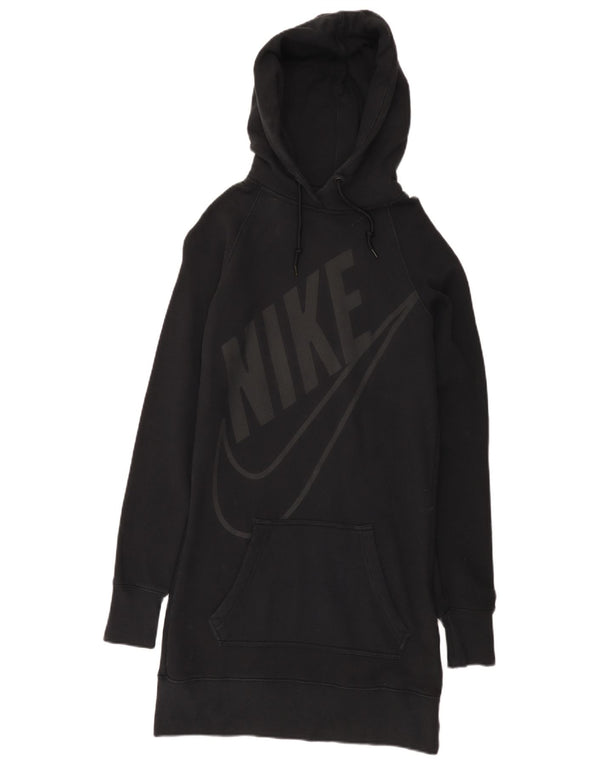Nike Robe à capuche graphique pour femme UK 10 Petit coton noir
