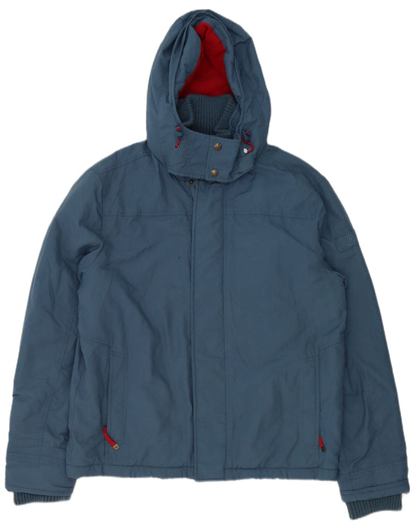 FAT FACE Veste coupe-vent à capuche pour homme UK 40 Large Bleu Nylon