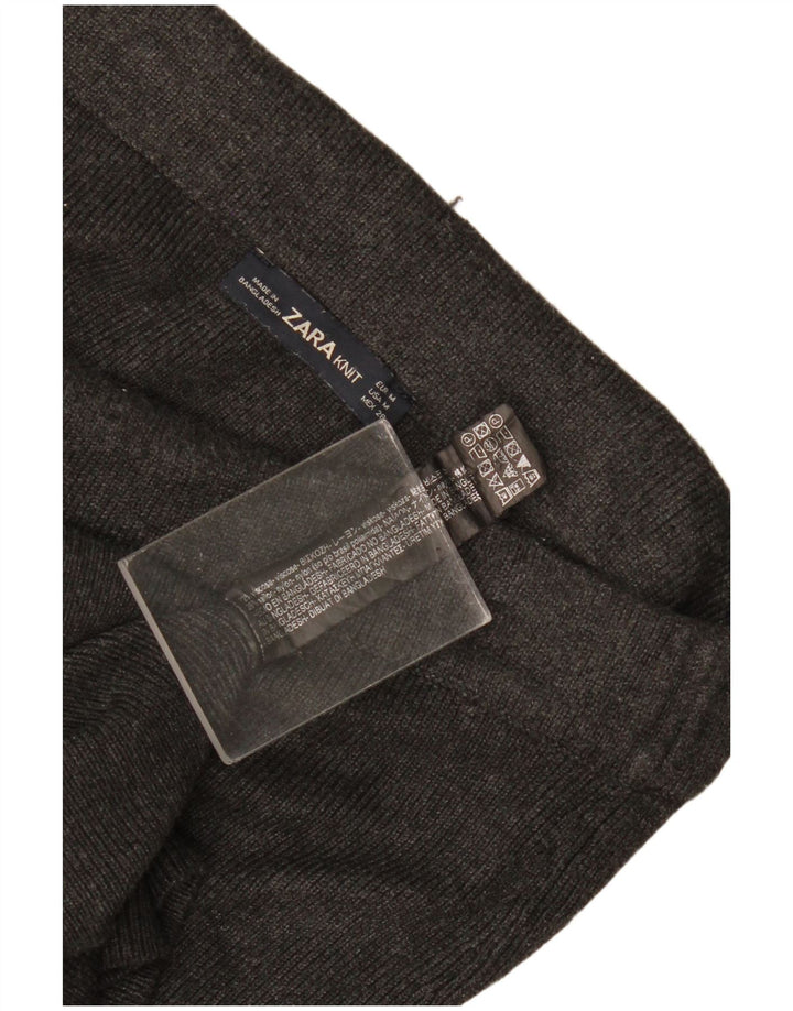 Zara Femme Jupe Droite En Tricot Moyen W28 Gris Viscose