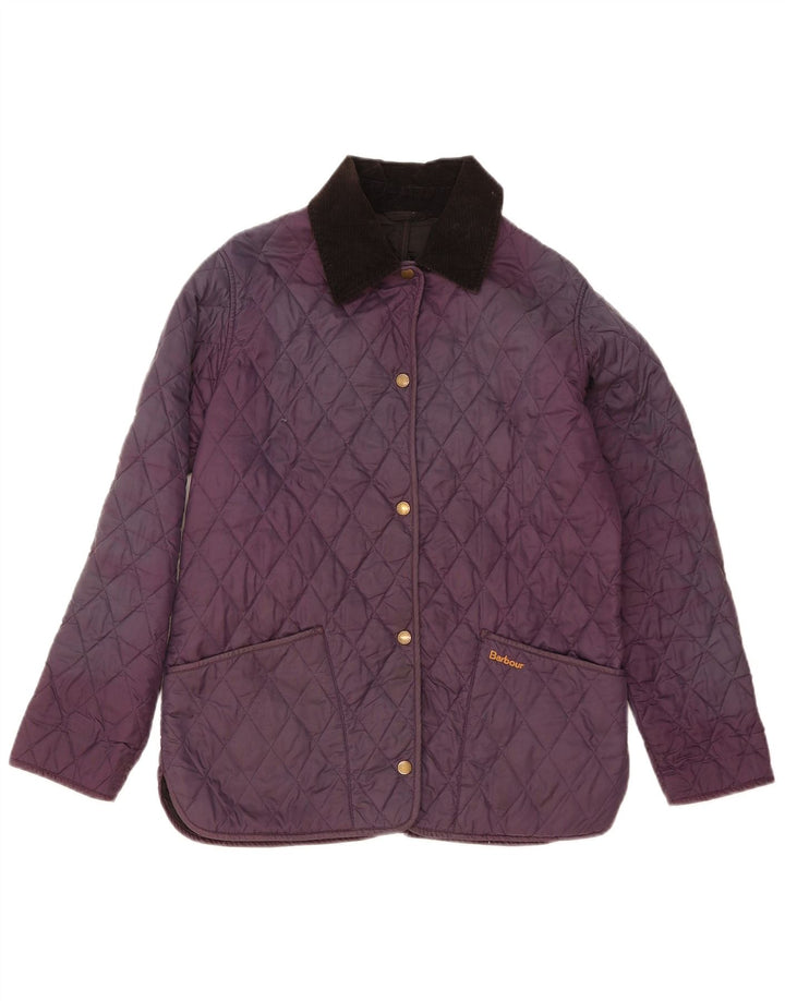 Barbour Veste matelassée pour femme UK 12 Polyester violet moyen