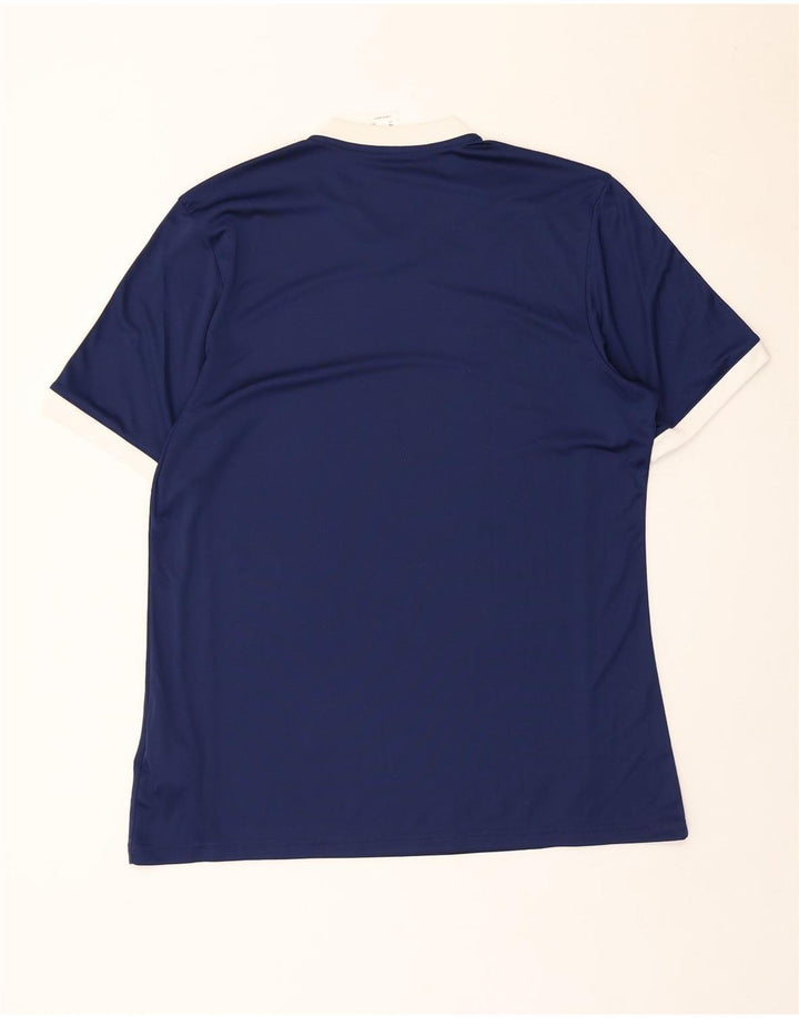 Adidas T-Shirt Homme Haut Large Bleu Marine Rayé Polyester