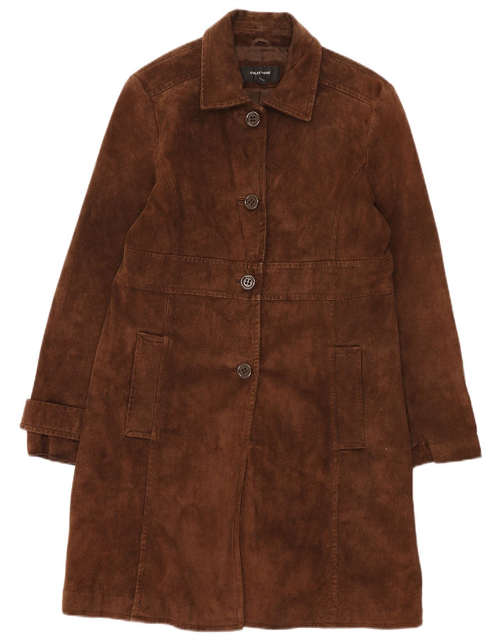 Colebrook Manteau en daim pour femme UK 14 Grand cuir marron