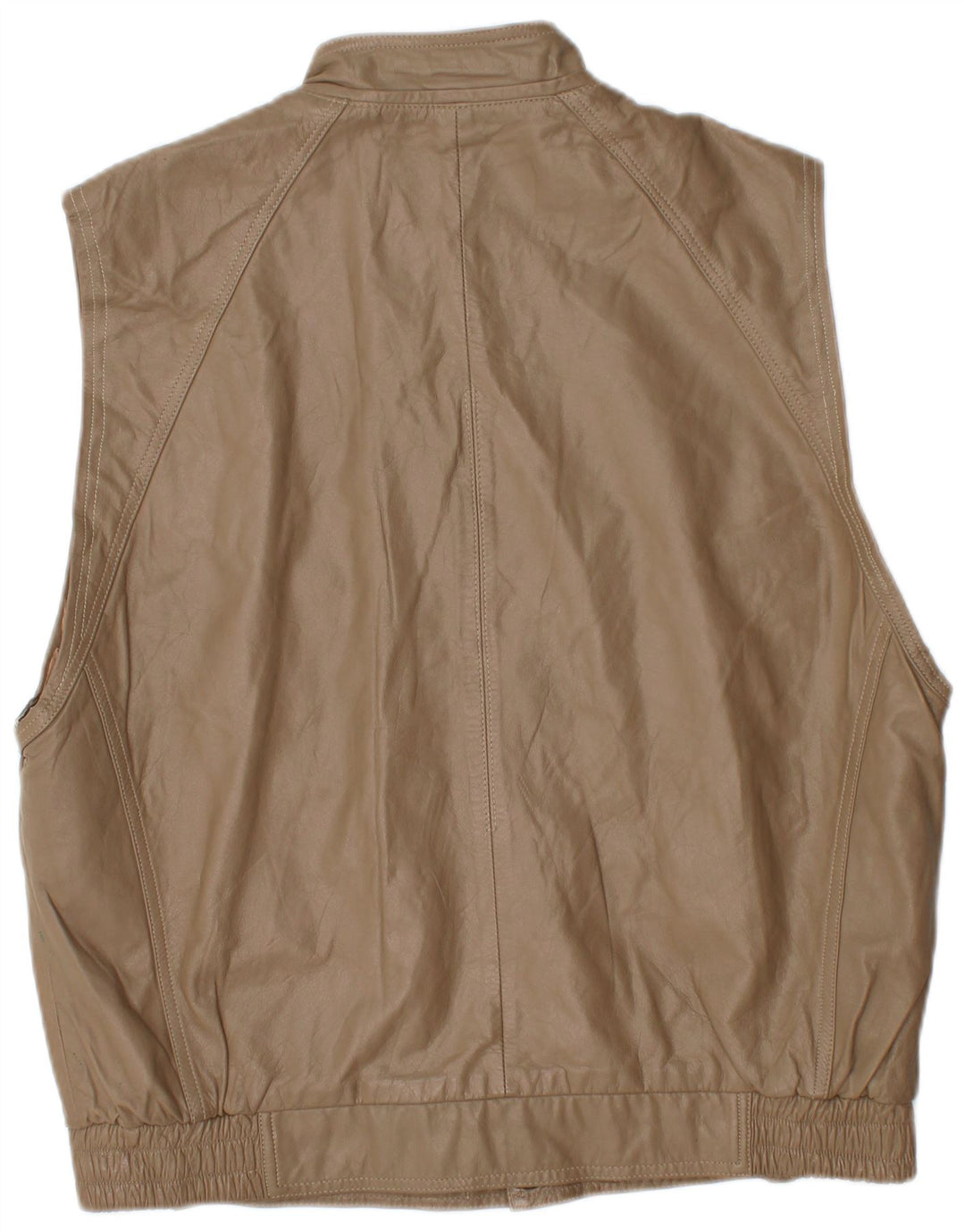 VINTAGE Gilet en cuir homme UK 40 Large Marron