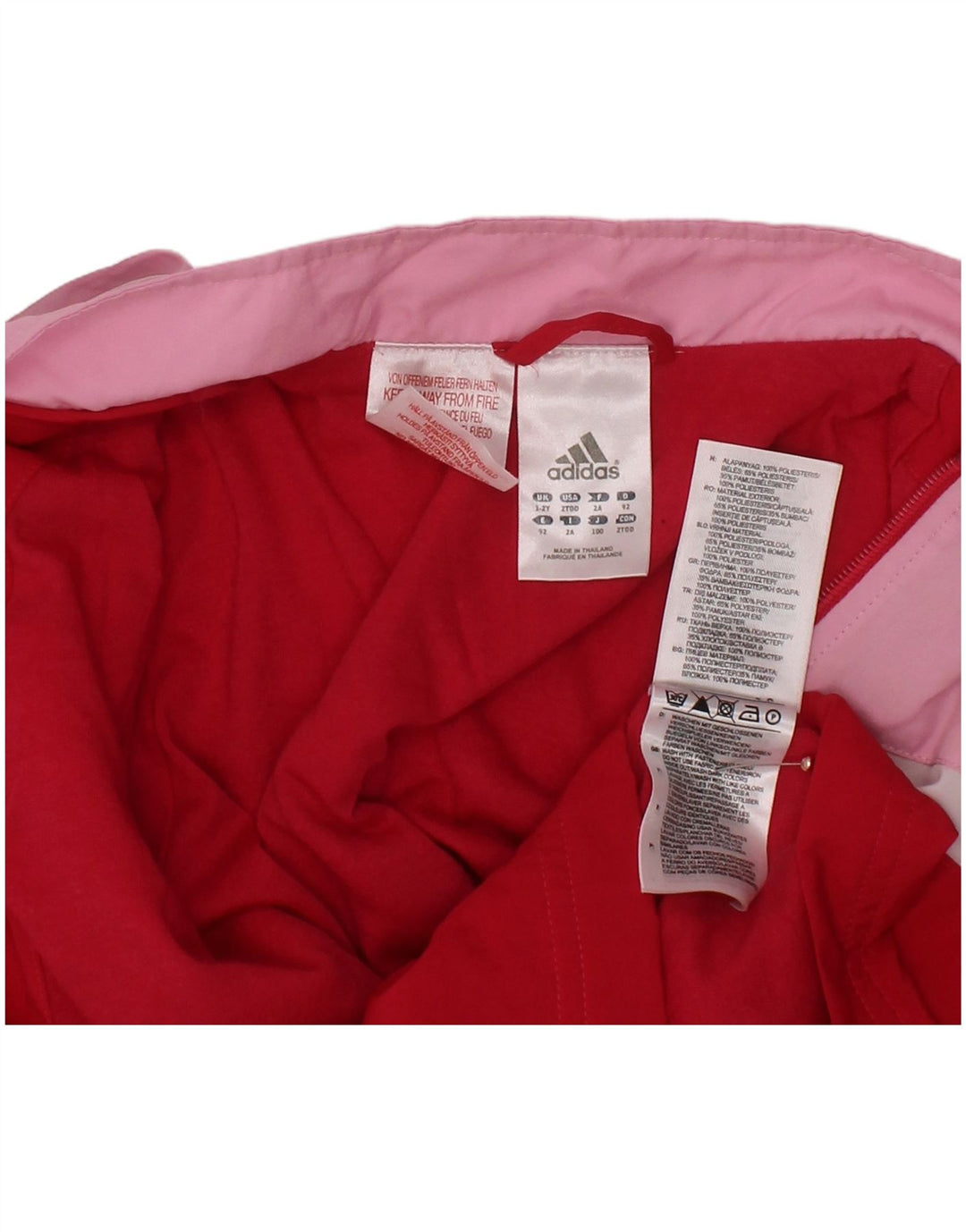 ADIDAS Veste de survêtement pour bébé fille 18-24 mois Rouge Colourblock