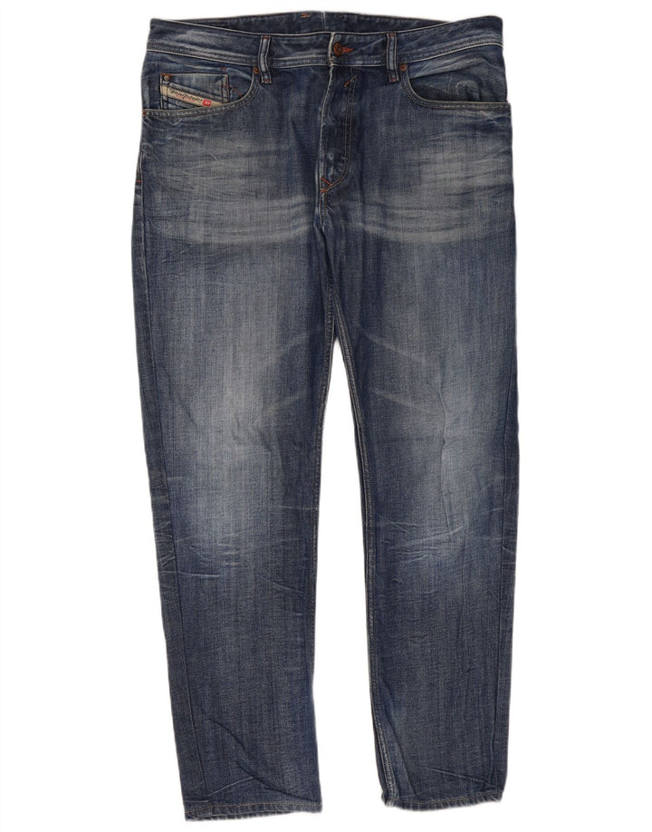 Diesel Jean Droit Homme W36 L31 Bleu Coton