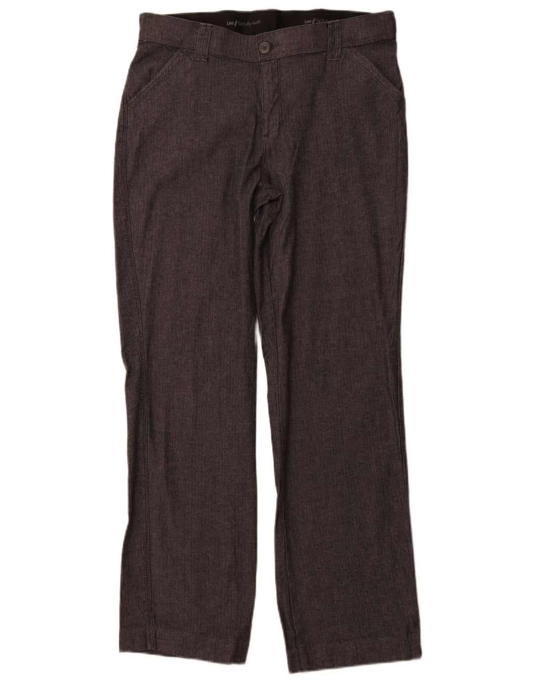 LEE Pantalon droit décontracté pour femme US 12 Large W32 L31 Gris à chevrons