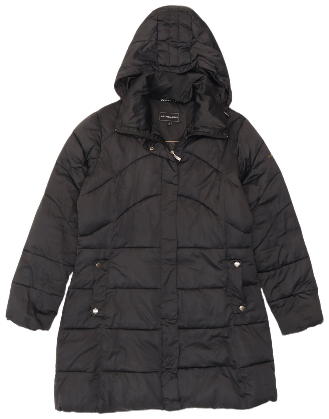 Astrolabio Veste matelassée à capuche pour femme UK 14 Large Noir Polyester