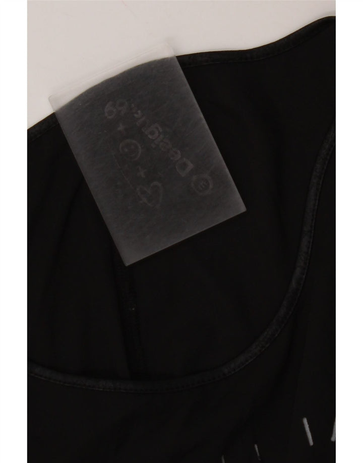 DESIGUAL Chemisier graphique pour femme UK 44 Noir moyen