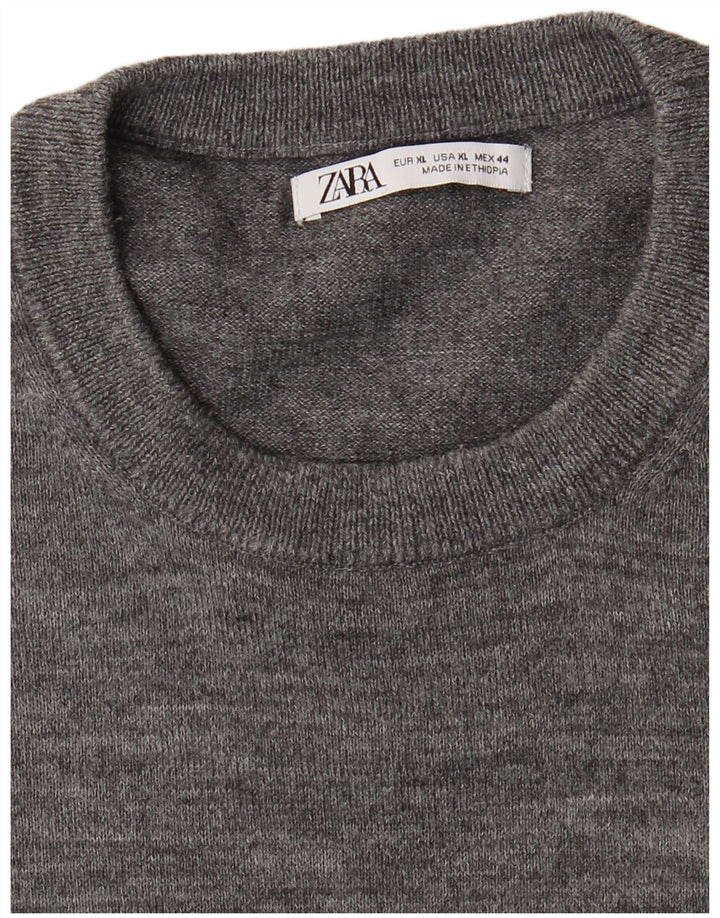 Zara Pull ras du cou pour homme XL Gris