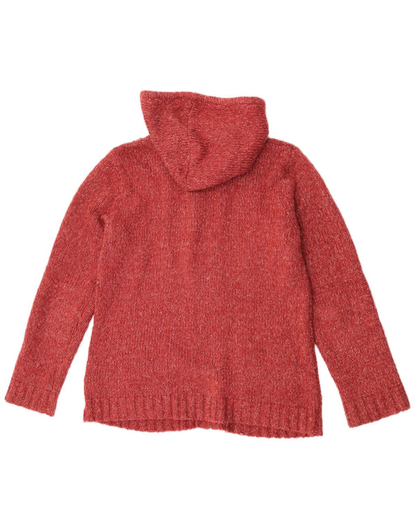 Fat Face Cardigan à capuche pour femme UK 12 Acrylique moucheté rouge moyen