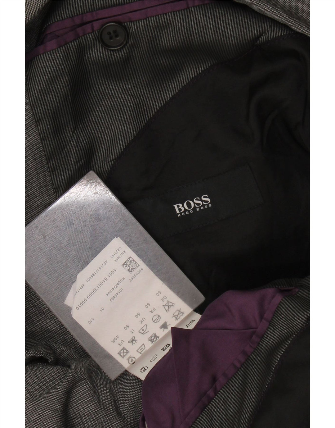 HUGO BOSS Veste Blazer 2 Boutons Homme EU 50 Grande Laine Vierge Grise