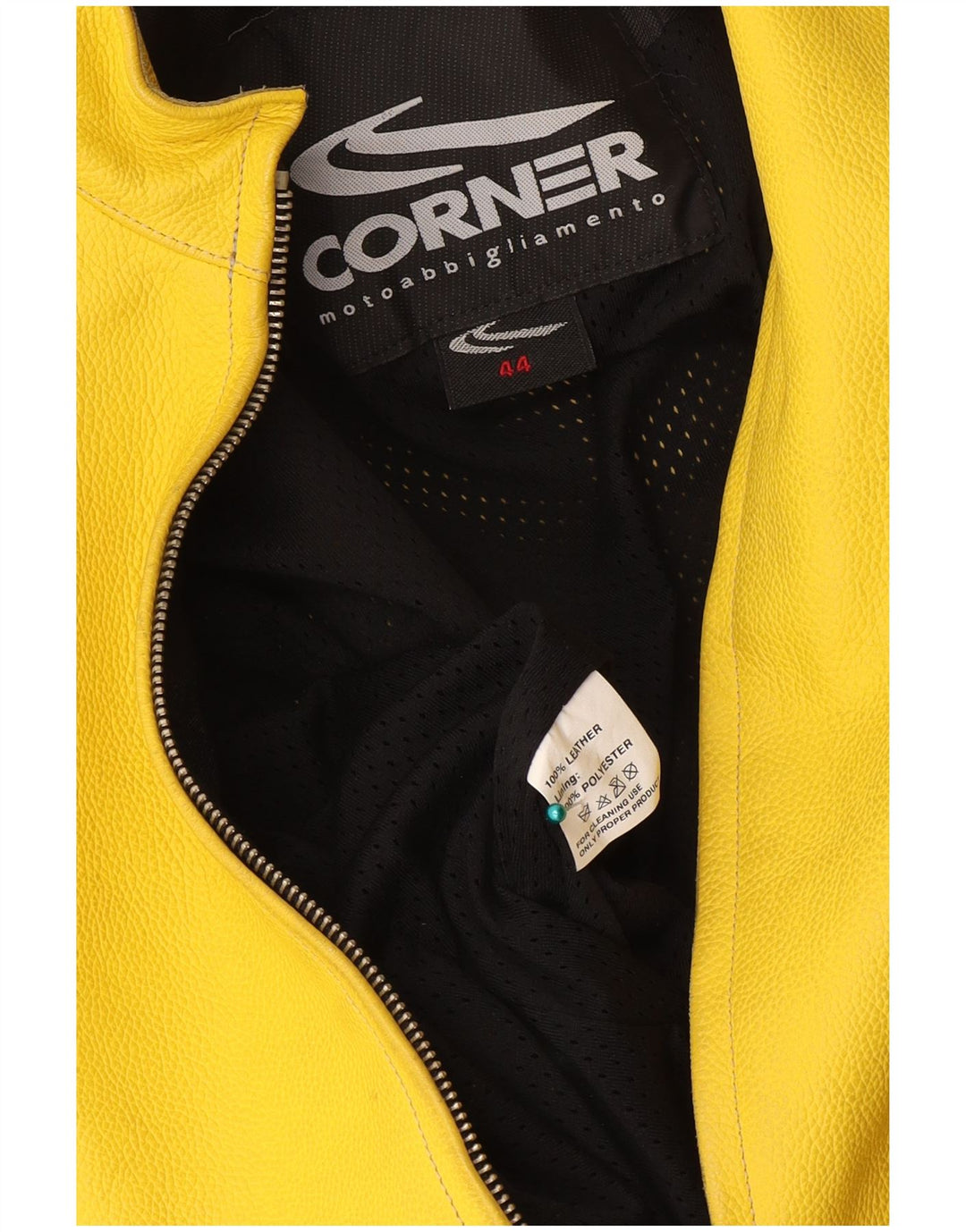 Corner Veste de course en cuir court pour femme IT 44 Cuir jaune moyen