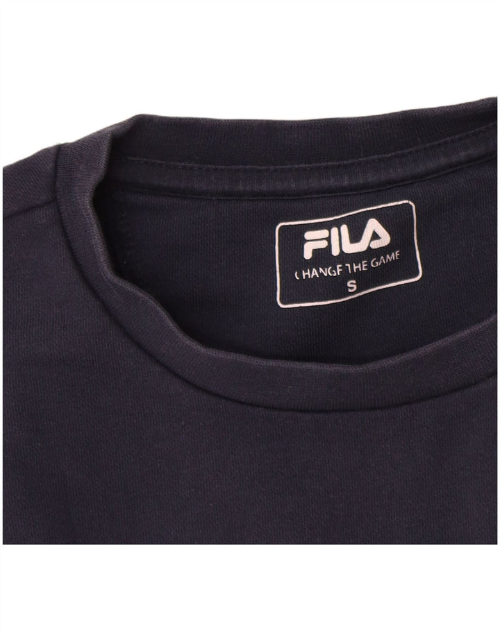 FILA Mens Sweatshirt Jumper Small Navy Blue Colourblock