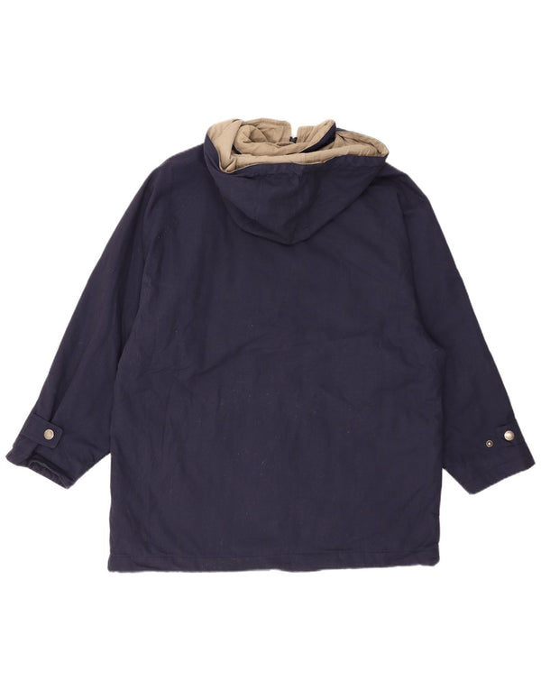 LONDON FOG Veste coupe-vent à capuche pour femme UK 16 Large Bleu marine