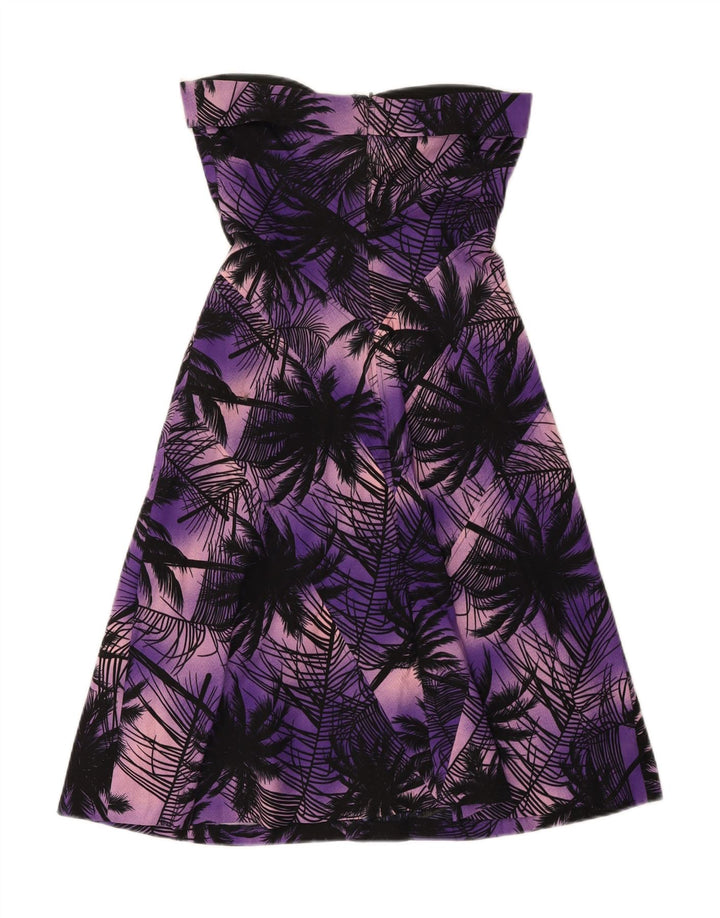KAREN MILLEN Womens Abstract Pattern Strapless Dress UK 8 Small Purple Vintage Karen Millen and Second-Hand Karen Millen from Messina Hembry 