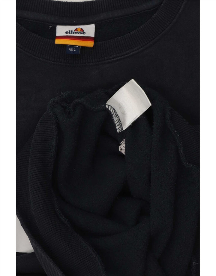 Ellesse Sweat-shirt graphique pour homme en coton bleu marine Taille L