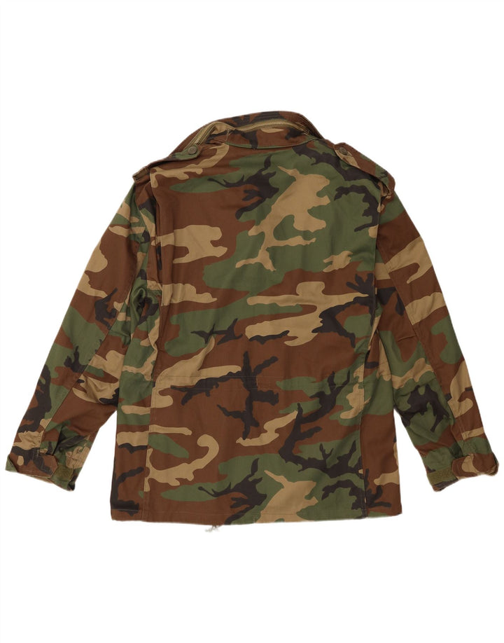 veste militaire vintage pour hommes UK 38 Polyester camouflage moyen kaki