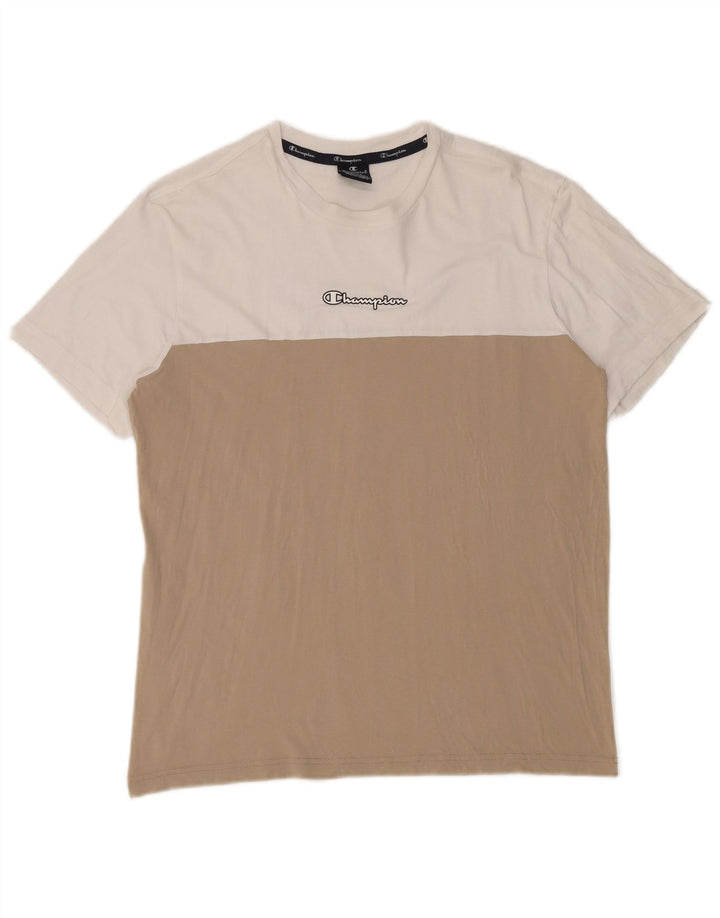 Champion T-Shirt Homme Haut Large Blanc Colourblock