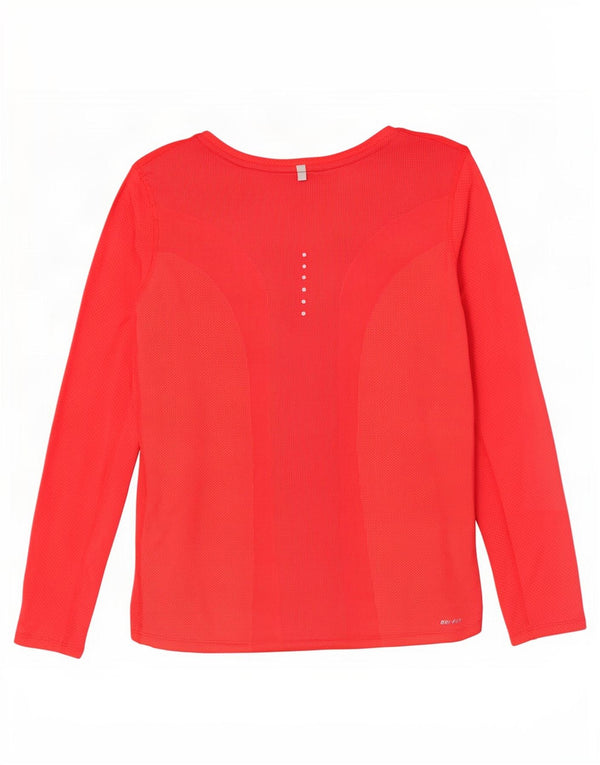 Nike Haut Dri Fit à manches longues pour femme UK 16 Large Rouge