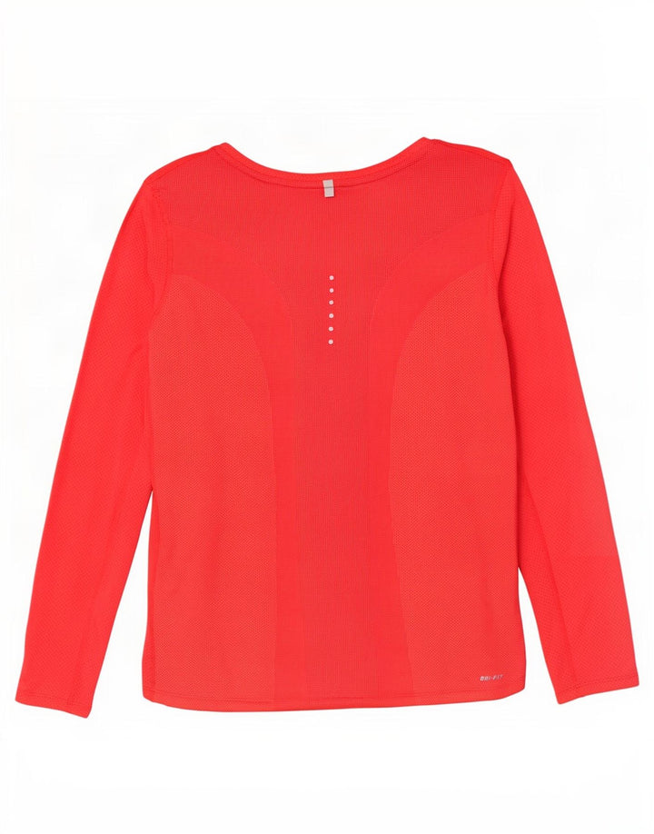 Nike Haut Dri Fit à manches longues pour femme UK 16 Large Rouge