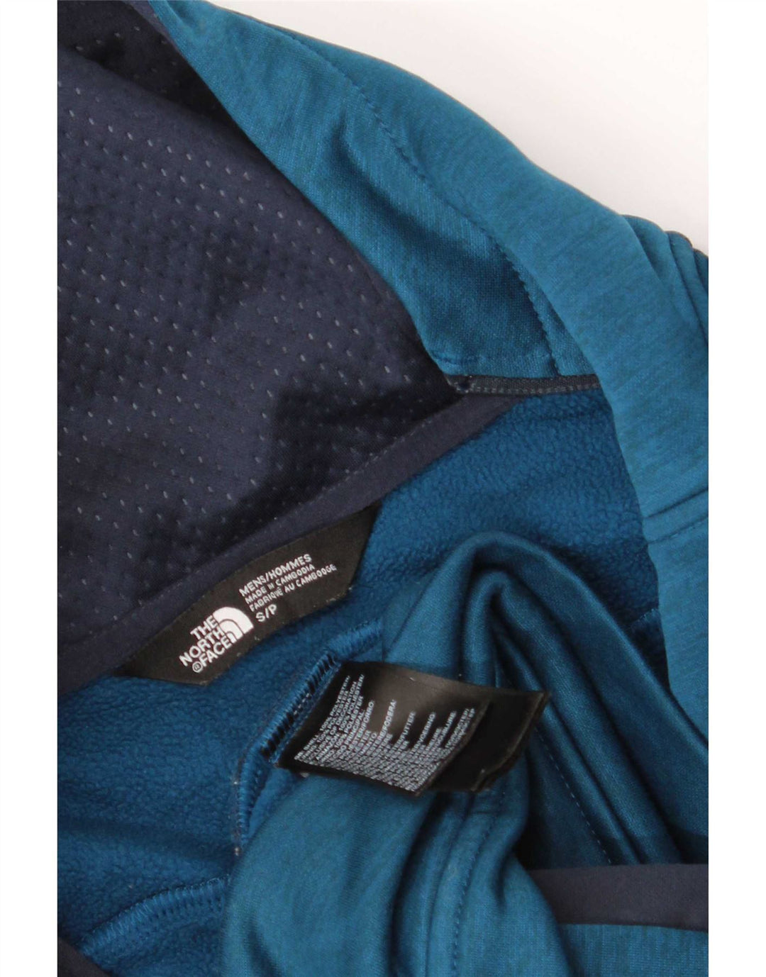 The North Face Pull à capuche zippé pour homme Petit polyester color block bleu
