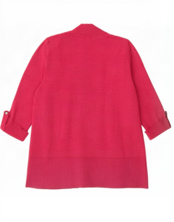M&Co Cardigan ouvert à manches 3/4 pour femme UK 14 Large Viscose Rose