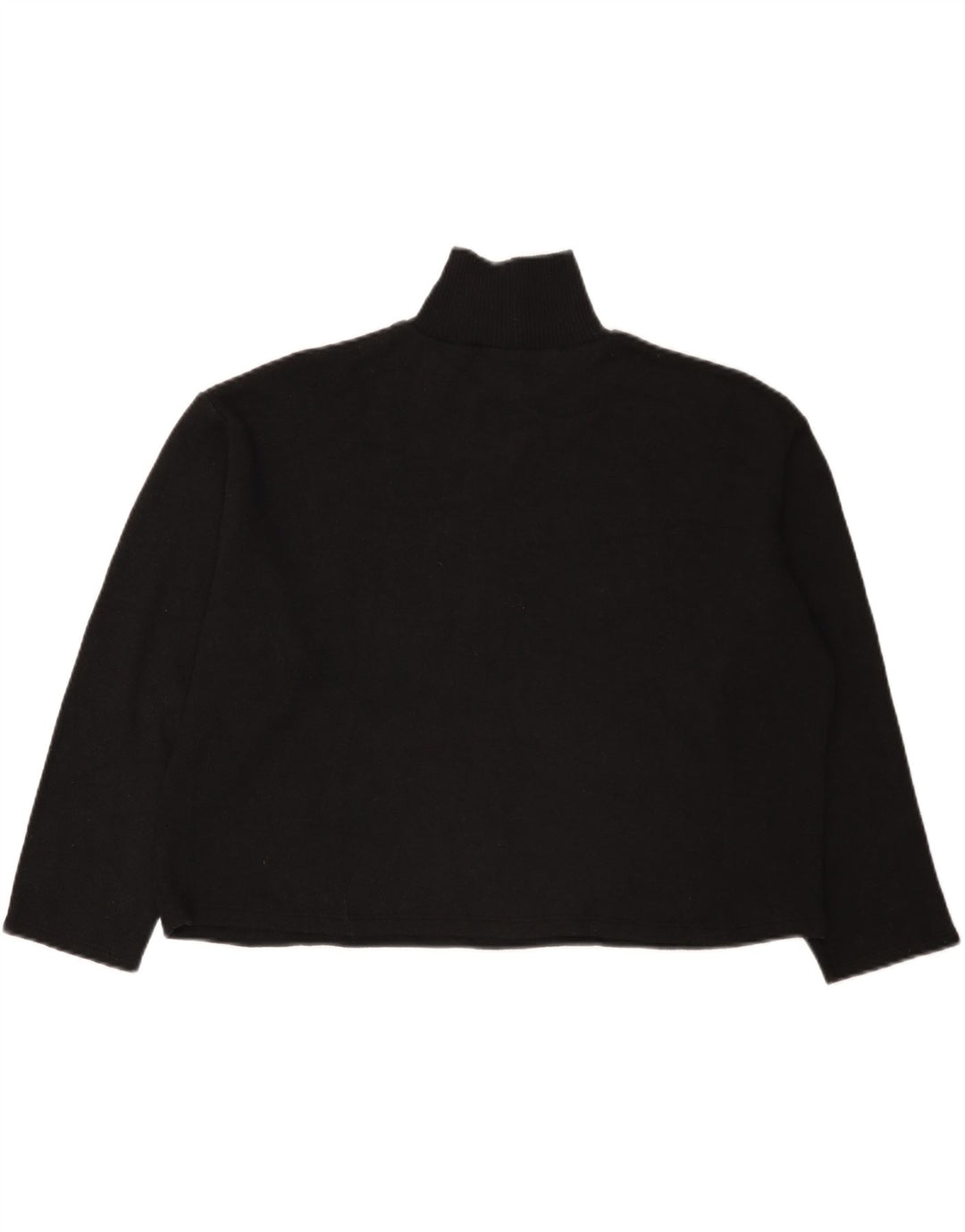 Zara Pull court surdimensionné à col roulé pour femme UK 14 Large Noir
