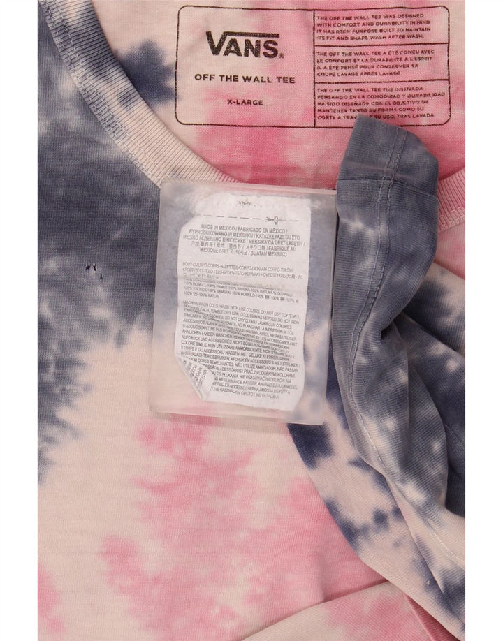 VANS T-Shirt Homme Top XL Rose Tie Dye Coton