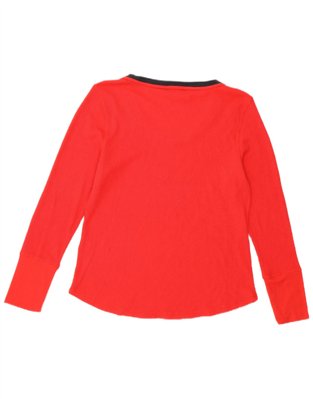TOMMY HILFIGER Top Femme Manches Longues UK 16 Large Rouge Coton