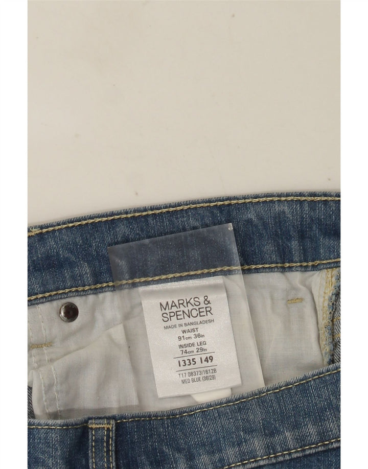 MARKS & SPENCER Jean Droit Bleu Harbour W36 L29 Homme Bleu Coton