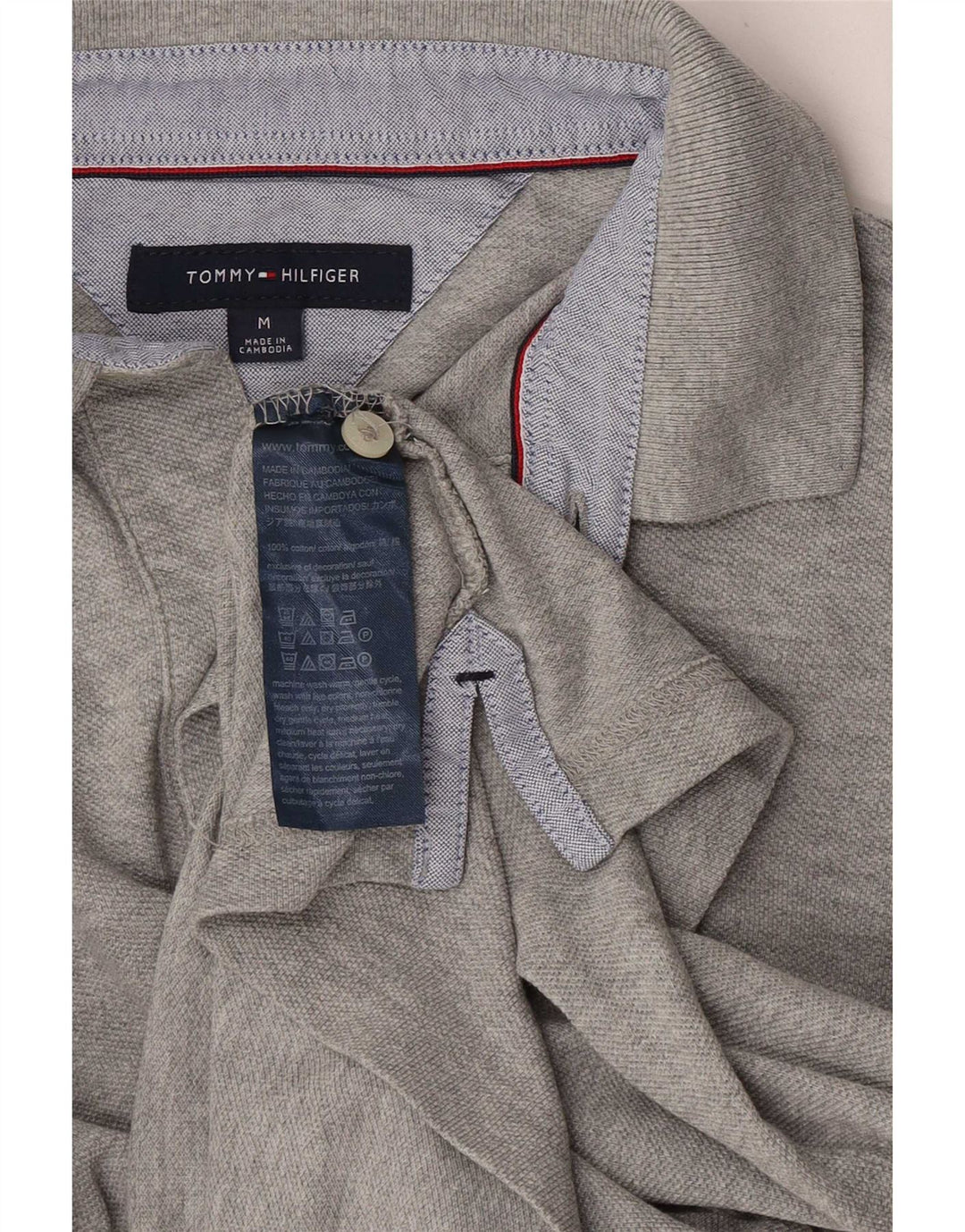 Tommy Hilfiger Polo Homme Gris Moyen Coton