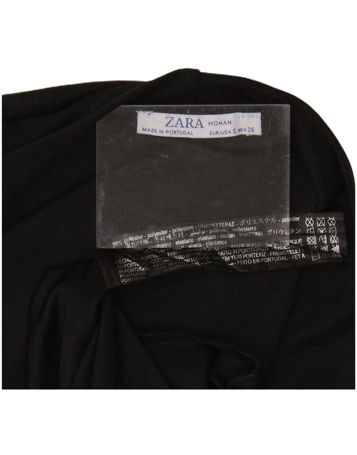 ZARA Femme Body à manches longues UK 8 Small Noir Polyester