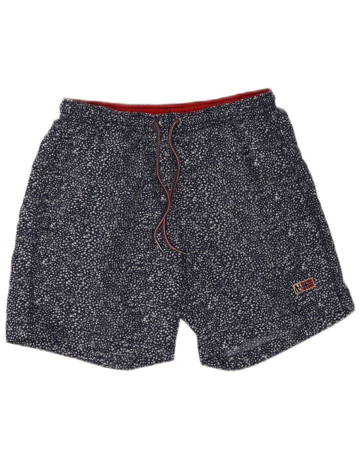 Napapijri Short de Bain Geographic Abstract Pattern Homme Bleu Marine Moyen