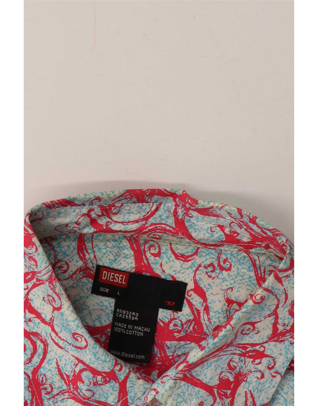 Diesel Chemise à manches courtes à motif abstrait pour hommes, grand bleu