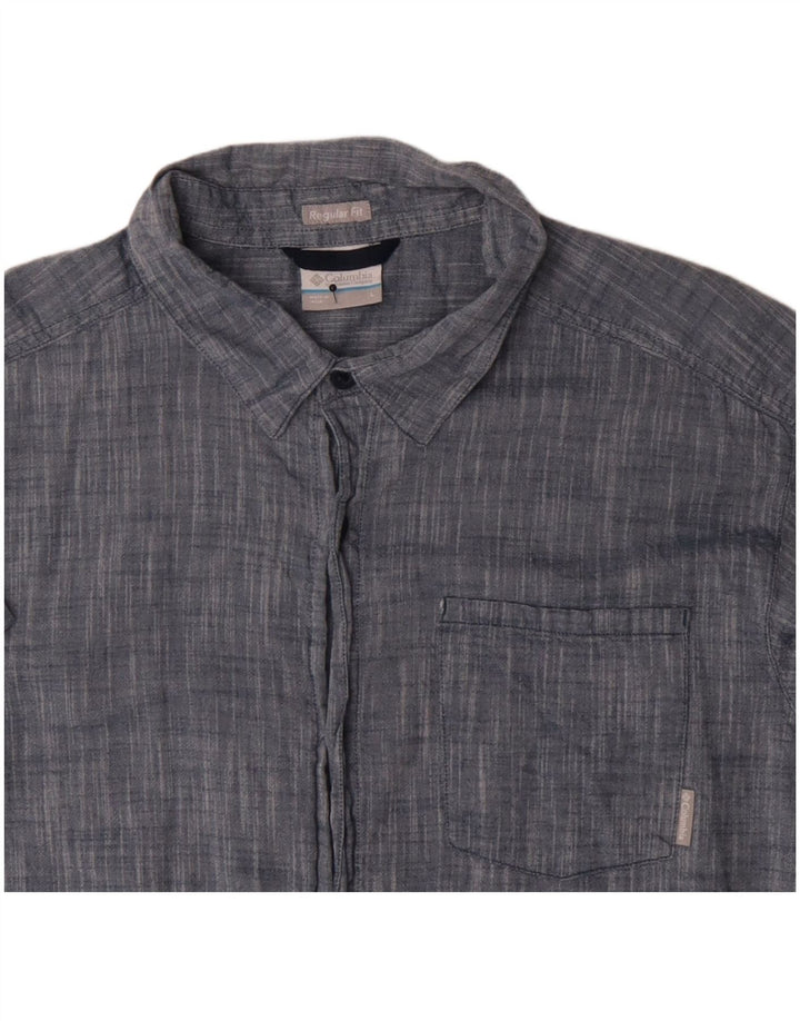 Columbia Chemise à manches courtes pour homme, coupe régulière, grand bleu, coton