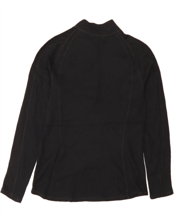 L.L.BEAN Womens Zip Neck Fleece Jumper UK 12 Medium Black Vintage L.L.Bean and Second-Hand L.L.Bean from Messina Hembry 
