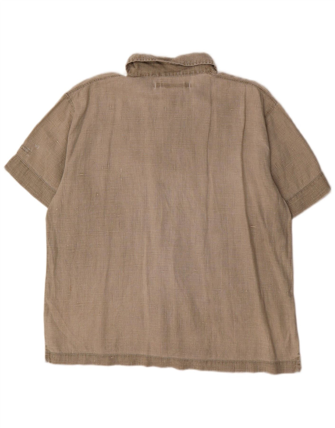 Replay Chemise Pull à Manches Courtes Homme XL Beige Lin