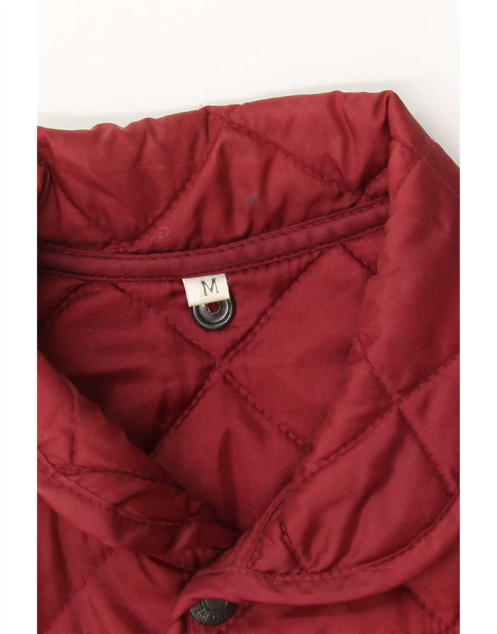 vintage Mens Gilet matelassé UK 38 Moyen Bourgogne
